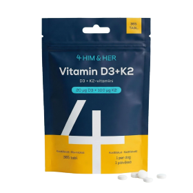Kuva 4Him & Her Vitamin D3 + K2, 365 tablettia (D3 20 µg + K2 100 µg)