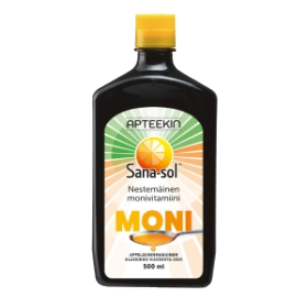Kuva Apteekin Sana-Sol monivitamiinineste appelsiinin makuinen 500 ml