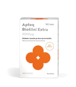 Kuva Apteq Biotiini Extra 5000 µg 180 kaps