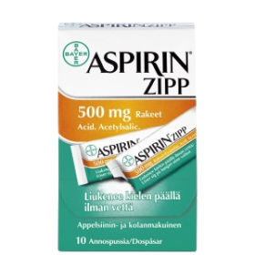 Kuva ASPIRIN ZIPP 500 mg 10 kpl rakeet