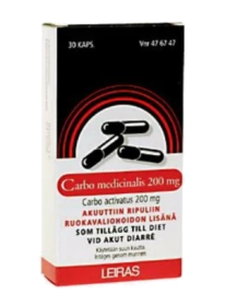 Kuva CARBO MEDICINALIS 200 mg 30 fol kaps, kova
