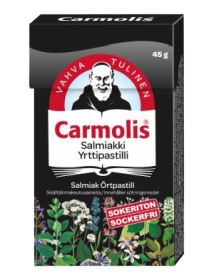 Kuva Carmolis Salmiakki Yrttipastilli 45 g