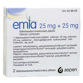 Kuva EMLA 25/25 mg 2x1 kpl lääkelaastari yksittäispakattu