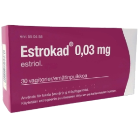 Kuva ESTROKAD 0,03 mg 30 fol emätinpuikko
