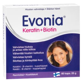 Kuva Evonia Keratin + biotin,  60 kaps