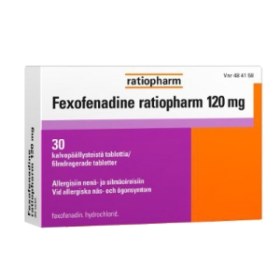 Kuva FEXOFENADINE RATIOPHARM 120 mg 30 fol tabl, kalvopääll