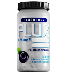 Kuva FLUX BLUEBERRY FLUORITABLETTI 250 MCG 300 IMESKELYTABL