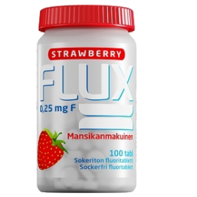 Kuva FLUX STRAWBERRY FLUORITABLETTI 250 MCG 100 IMESKELYTABL
