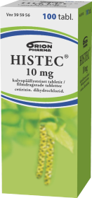 Kuva HISTEC 10 mg 100 tablettia, kalvopääll