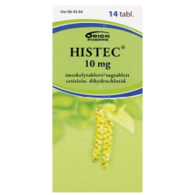 Kuva HISTEC 10 mg 14 fol imeskelytabl