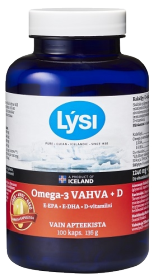 Kuva Lysi Omega-3 Vahva+D kalaöljykapseli 100 kaps.