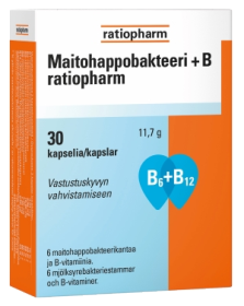 Kuva Ratiopharm Maitohappobakteeri + B 30 kapselia