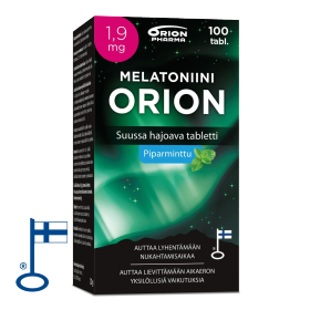 Kuva Melatoniini Orion 1,9 mg piparminttu suussa hajoava 100 tabl.