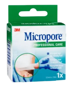 Kuva Micropore kuitukangashaavateippi valkoinen 2,5cm x 10m