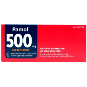 Kuva PAMOL 500 mg 10 fol tabl, kalvopääll