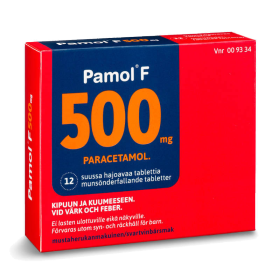 Kuva PAMOL F 500 mg 12 fol tabl, suussa hajoava