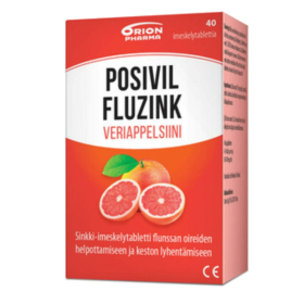 Kuva Posivil FluZink veriappelsiini 40 imeskelytabl