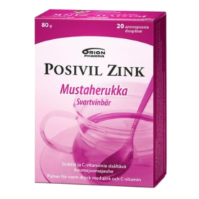 Kuva Posivil Zink mustaherukka kuumajuomajauhe 20 pss