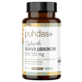 Kuva Puhdas+ Vahva Ubikinoni Q10 100 mg Extra-neitsytoliiviöljyssä 60 kaps