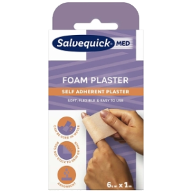 Kuva Salvequick MED 6 cm x 1 m Foam plaster 1 kpl