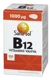 Kuva Sana-sol Vahva B12-vitamiini 1000µg, 100 tabl