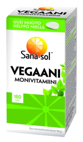 Kuva Sana-sol Vegaani Monivitamiini, 150 tabl