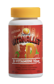 Kuva Sana-sol Vitanallet D-vitamiini 10µg mansikka/vadelma, 60 kpl 