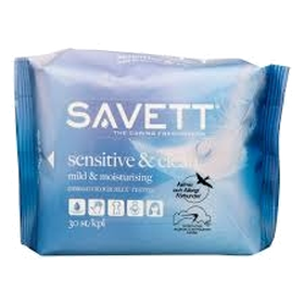 Kuva Savett Sensitive&Clean kosteuspyyhe, 30 kpl