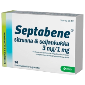 Kuva SEPTABENE SITRUUNA & SELJANKUKKA 3/1 mg 16 fol imeskelytabl