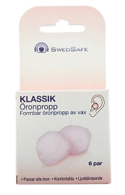 Kuva SwedSafe Klassik Vahakorvatulpat, 6 paria