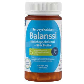 Kuva Terveyskaista Balanssi maitohappobakteeri + B6 & Biotiini, 100 kaps