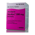 ACICLOVIR SANDOZ 200 mg 25 kpl tabl
