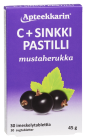 Apteekkarin C+ Sinkki mustaherukka pastilli, 30 kpl