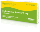 DESLORATADINE SANDOZ 5 mg 30 fol tabl, kalvopääll