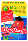 Möller Omega-3 Pikkukalat säästöpakkaus vadelmainen, 72 kpl