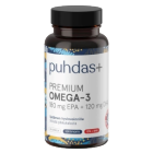 Puhdas+ Premium Omega-3  180 mg EPA / 120 mg DHA,  FOS Sertifioitu 80 kaps
