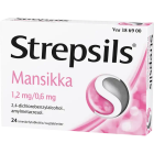 STREPSILS MANSIKKA 1,2/0,6 mg 24  imeskelytablettia