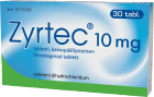 ZYRTEC 10 mg 30  tablettia, kalvopääll